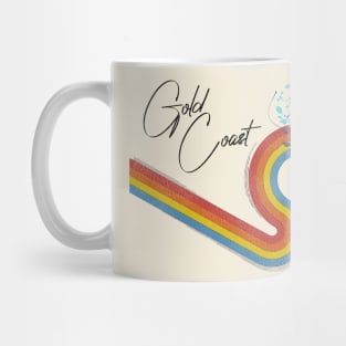 Retro 70s/80s Style Rainbow Surfing Wave Gold Coast Australia Mug